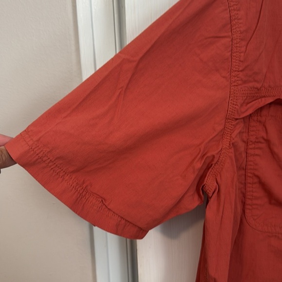 RK Performance Fishing Short Sleeve Men's Large Shirt Orange Multiple Pockets - Picture 6 of 11